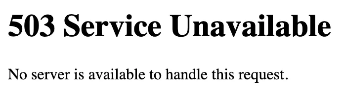 503 Service Unavailable