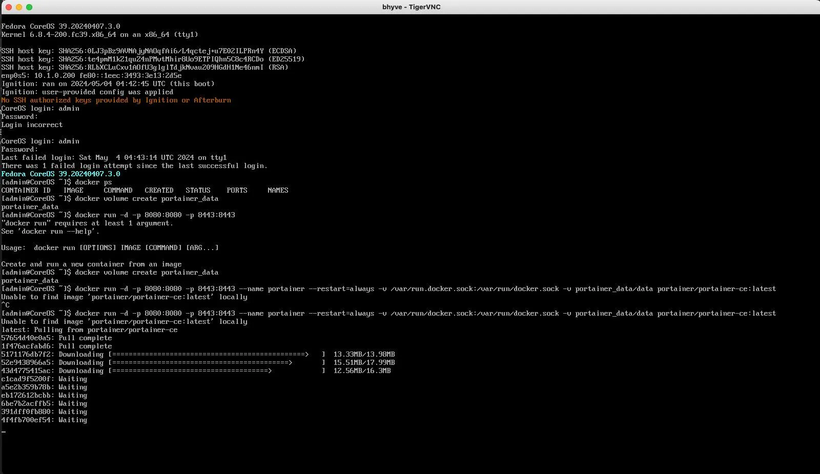 Fedora CoreOS on bhyve
